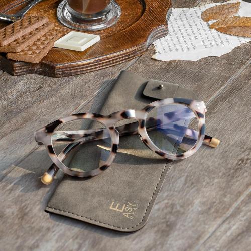 EASY READ Retro Round Blue Light Blocking Reading Glasses for Women,Anti UV Readers for Women with Spring Hinge