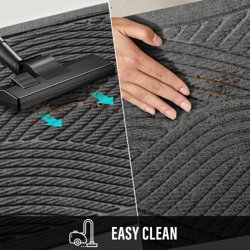 GREY Sturdy Front Door Mat, Absorbent Muddy Dirt Resist Welcome Door Mats Outdoor Indoor, Stain and Fade Resistant, Non-Slip Backing Entry Mat Low Profile Doormat for Entryway, 72×24, Grey