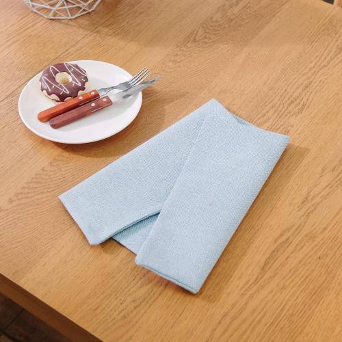 Set of 4 Soft Linen Decorative Placemats Heat Resistant Dining Table Place Mats Kitchen Table Mats 12 x 18 Light Blue
