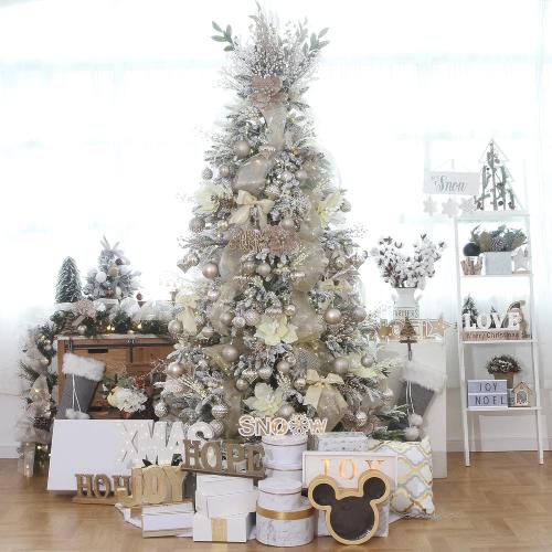 Sea Team 41-Pack Christmas Ball Ornaments with Strings, 40mm/1.57-Inch Small Size Baubles, Shatterproof Plastic Christmas Bulbs, Hanging Decorations for Xmas Tree, Holiday, Wedding, Party, Champagne