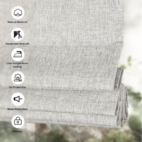 LazBlinds No Tools No Drill Cordless Roman Shades for Windows, Blackout Thermal Insulated UV Blocking Window Blinds, Room Darkening Fabric Blinds for Indoor Windows, 45'' W x 64'' H, Grey