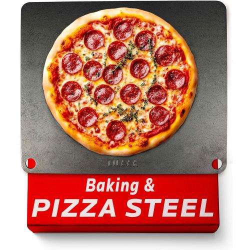OLEEK Pizza steel Sheets for oven - Metal baking steels sheets for oven - Pizza steel 16x13.4 inches - Steel pizza stone for oven - Baking's steels pro pizza - Baking's stone for oven