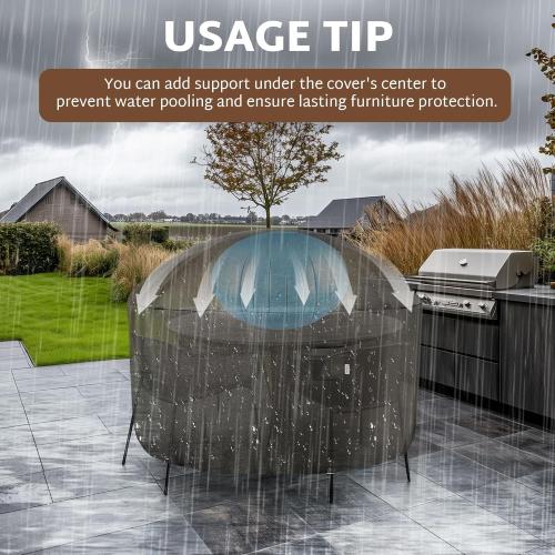 iBirdie Round Patio Furniture Cover 80 x 28 inch, Outdoor Waterproof and Weatherproof for Garden Table and Chairs, Heavy Duty 600D, fit 80, 79, 78 Diameter