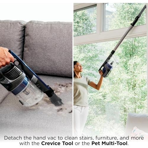 Shark | Pet Cordless Vacuum Cleaner | LED Headlights | Removable Handheld Vacuum for Pet Hair | Crevice Tool & Pet Multi-Tool Included | 40min Runtime | For Carpet & Hard Floors | Grey | IX141