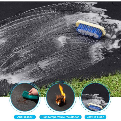 Under Grill Mat 48 ×30 Inch for Outdoor Charcoal, Flat Top, Smokers, Gas Grills.Oil-Proof and Water-Proof BBQ Cvtayn Fireproof Mat Protects Deck Grass, Indoor Fireplace Mat