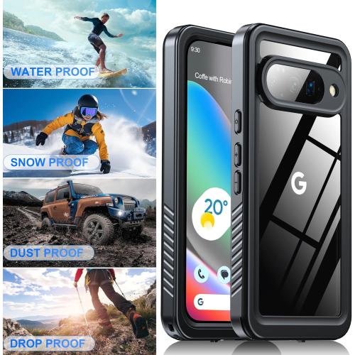 ANTSHARE for Google Pixel 10 Case IP68 Waterproof Case, Black | [Built-in Screen/Camera Protector], 360 Full Body Sealed Protective Shockproof Front and Back Cover for Pixel 10