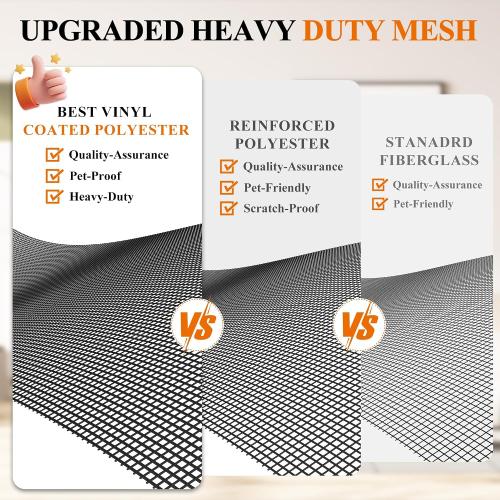 MAGZO Pet Proof Window&Door Screen Replacement Mesh, 48 W x 99 L, Black