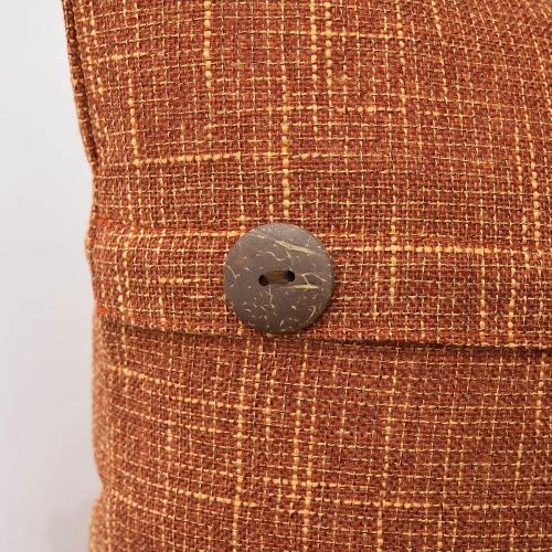 MIULEE Set of 2 Linen Throw Pillow Covers Cushion Case Fall Triple Button Vintage Farmhouse Pillowcase for Couch Sofa Bed Living Room 20 x 20 Inch Rust