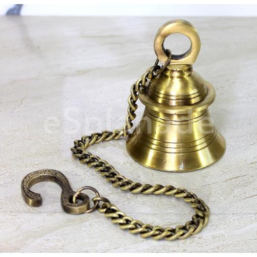 eSplanade - Brass Hanging Bell with Chain | Brass Hanging Bell Ghanti | Home Decor | Door Decor | Pooja Accessories