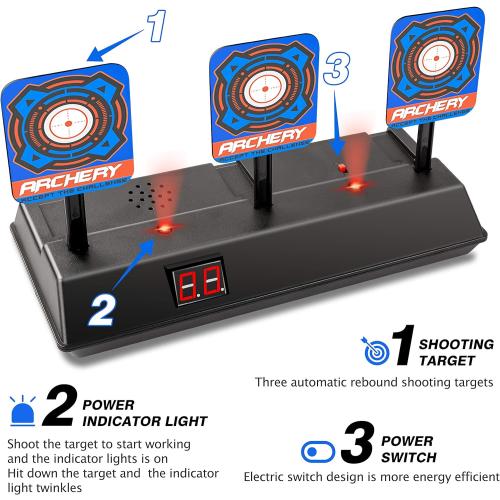 Color Blue KKONES Electric Scoring Auto Reset Shooting Digital Target for Nerf Guns Shooting Target