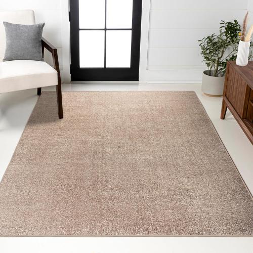 Size Large JONATHAN Y Haze Solid Low-Pile Beige Indoor Area Rug  Coastal,Bohemian,Minimalist,Classic, Easy-Cleaning for Living Room,Bedroom,Kitchen,Pet Friendly,Non-Shedding (SEU100G-4)