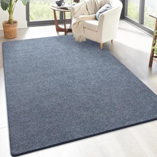 Soft Rugs for Bedroom, Living Room Area Rug Washable Memory Foam Small Entryway Throw Rugs Low Pile Minimalist Non Slip Bedside Rug Carpet for Kids Nursery Dorm Room Decor Blue