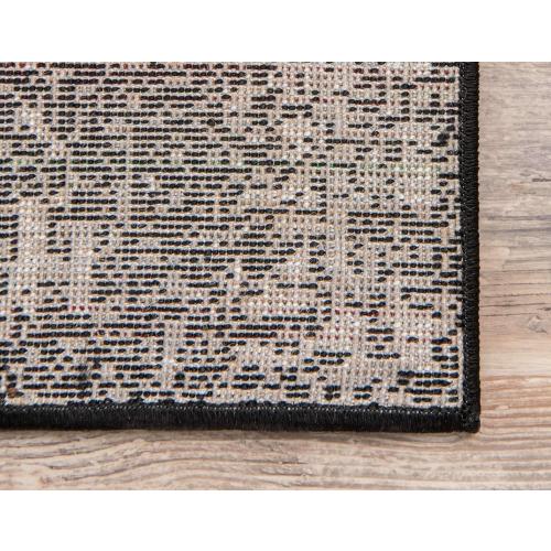 Unique Loom Sofia Collection Area Rug - Casino (2' x 6' 7 Runner, Black/ Ivory)