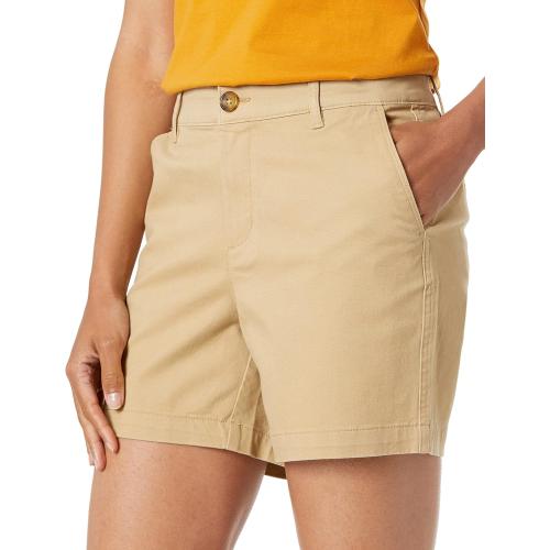 SIZE 10 Amazon Essentials Women's Mid-Rise Slim-Fit 5 Inch Inseam Khaki Short (Available in Straight and Curvy Fits)