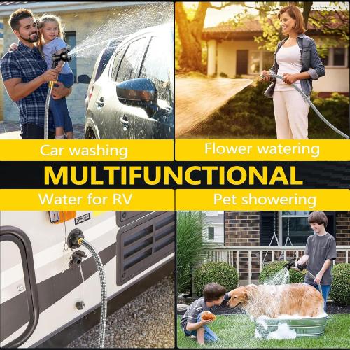 200 ft Stainless Steel Garden Hose - 2025 Upgraded Metal Water hose - Flexible Water Hose Pipes with Latex Core, 3/4 Solid Brass Connector - No-Expandable Garden Hoses