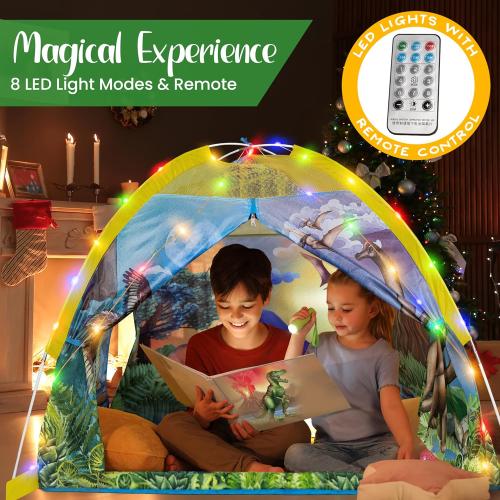 Missing toys W&O Dino Super Dome with Roar Button, Dinosaur Toys and LED Lights - Epic Dinosaur Tent for Kids Aged 3-12 Perfect for Indoor & Outdoor Adventures