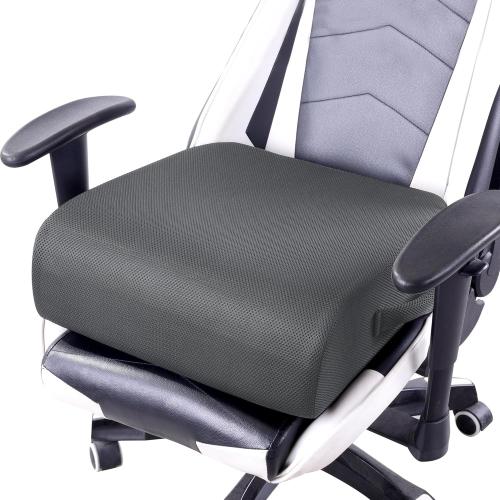 Extra Thick Chair Cushions,Office Chair Booster Seat Cushion to Raise Seat Height for Pain Relief, Non Slip Memory Foam Thick Cushion with Carry Handle（Dark Grey）