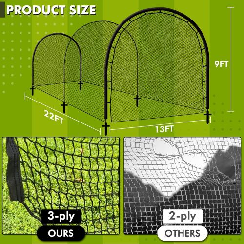 Baseball Batting Cage for Backyard, Softball Cage Batting Net Portable with Carrying Bag Detachable Door with Hitting Target for Batting Training Pitching Practice