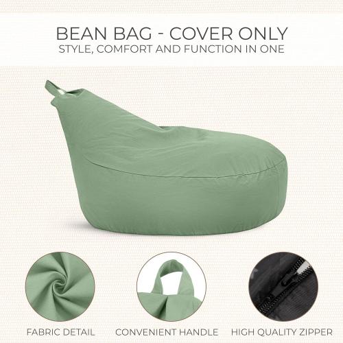 ZICOTO Stuffed Animal Storage Bean Bag Chair Cover for Kids - Easily Turn Plushie Toys into a Comfy Toddler Chair - Durable Lounge Stuffie Bag for Playroom, Living Room or Nursery Decor - Cover Only