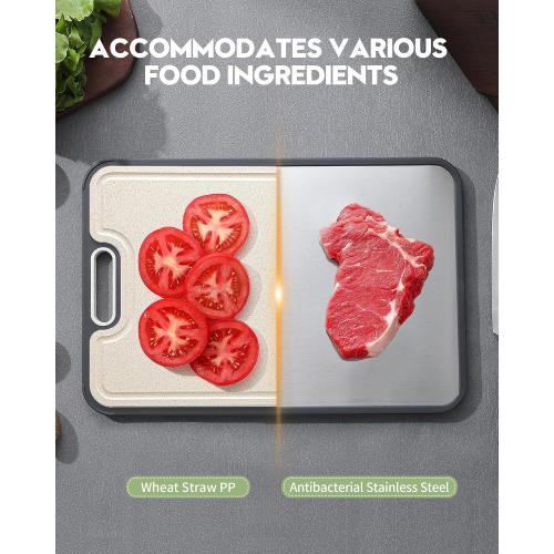 Stainless Steel Cutting Board, Double Sided Cutting Board, Large 16”×11”