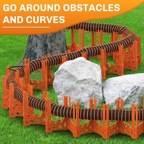 WELLUCK RV Sewer Hose Support 10FT, Blaze Orange RV Sewer Support with Adjustable Height Design, Secure Rubber Band and Carry Strap, Quick Setup and Collapse for Campers Travel Trailers and Motorhome