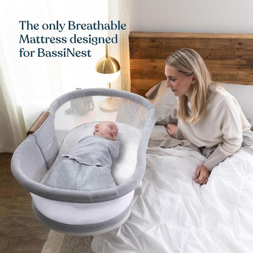HALO DreamWeave Breathable Mesh BassiNest Pad – 100% Washable Cover and Core – Hypoallergenic, Non-Toxic Materials