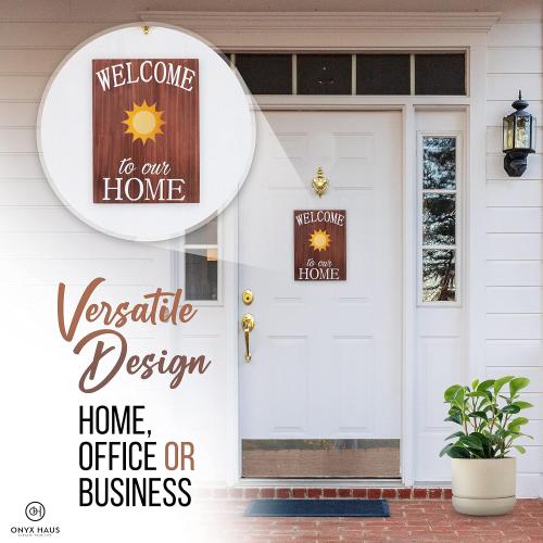 Holiday Welcome Sign for Front Door by Onyx Haus, Easter, Spring Housewarming Gift- Large, Interchangeable Decorations w/ 14 Unique Seasonal Pieces 11x15