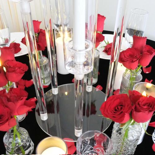 35inch 10pcs Acrylic Candelabra Centerpieces for Tables 5 Arms Wedding centerpieces for Decorations