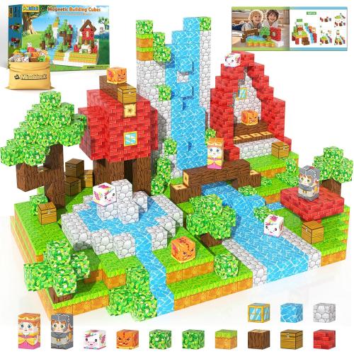 Magnetic Blocks - Build Mine Magnet World Set for Kids Age 3-5 6-8, STEM Sensory Toys for Toddlers, Gifts for 3  Years Old Girls & Boys, 1 Magnet Cubes, Classroom Must Haves, and Sensory Outdoor Toys