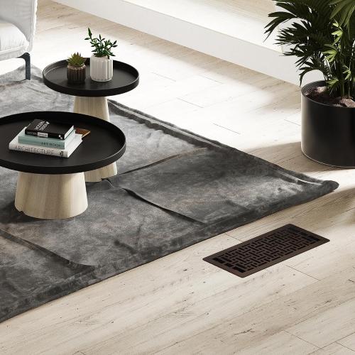 Decor Grates AJH614-RB Oriental Floor Register, 6X14 Inches, Rubbed Bronze Finish
