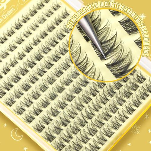 Lash Clusters Natural Eyelash Clusters 8-12MM Wispy Lash Extensions C Curve Individual Lashes Clear Band Cluster Lashes Clean Makeup DIY Lash Pack (Short Ver.)
