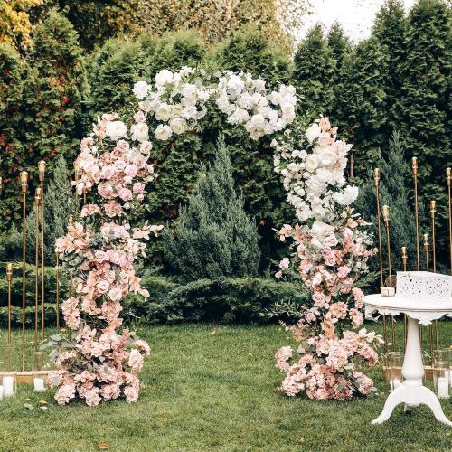 DOEWORKS 6.5 FT Metal Balloon Arch Stand, Rectangle Wire Backdrop Stand for Ceremony, Flower Stand Rack for Wedding, Birthday Party, Golden