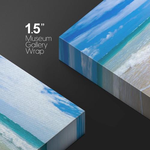 wall26 Canvas Print Wall Art Vibrant Beach Ocean Waves & Seafoam Nature Wilderness Photography Modern Art Rustic Scenic Colorful Multicolor for Living Room, Bedroom, Office - 16x24