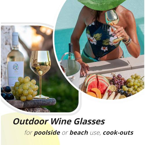 Color Gold Gusto Nostro Stainless Steel Wine Glass - 18 oz Unbreakable Gold Wine Glasses for Travel, Camping and Pool - Fancy, Unique and Cute Portable Metal Wine Glass for Outdoor Events, Picnics (Set of 4)