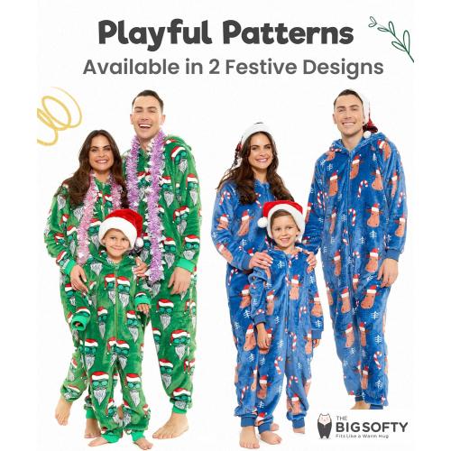 Size M The Big Softy Family Christmas Onesie Adult & Kids - Christmas Onesie Pajamas - Christmas Kid & Adult Onesie Pajamas