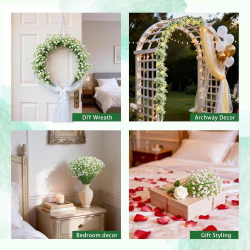 24Pcs Babys Breath Artificial Flowers Bulk, 11in Stems for Vase DIY Decor