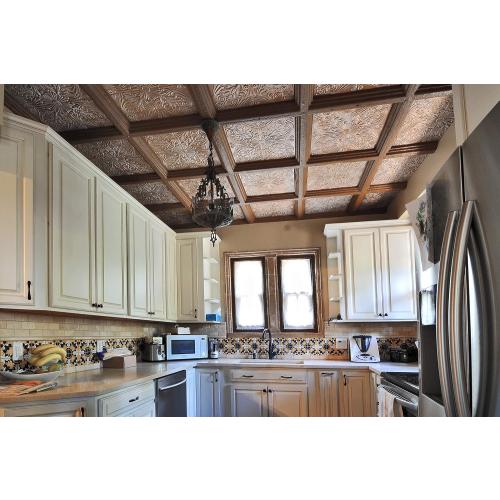 Color White Set of 8 A La Maison Ceilings R139 Spanish Silver Foam Glue-up Ceiling Tile (21.6 sq. ft./Case), Pack of 8, Plain White