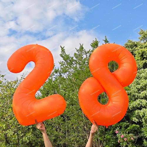 40 IN Orange Birthday Number 2 Balloon Fluorescent Orange Foil Balloon | For 2th Boys Girls Fluorescent Neon Glow In The Dark Themed Birthday Wedding Baby Shower Party Decorations Supplies