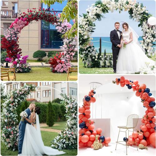 Wokceer Wedding Arch 8.5FT Round Backdrop Stand Metal Circle Balloon Arch Frame Stand for Wedding Ceremony Birthday Party Bridal Shower Anniversary Candy Tables Decoration