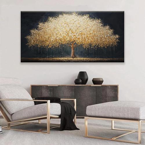 Tsomzxng Abstract Wall Art Gold Tree Of Life Artwork Canvas Art Wall Decor Painting Prints Gold Tree Large Abstract Wall Decor Picture For Living Room Bedroom Home Office Artwork 29X 58‼️light dirt and good condition‼️