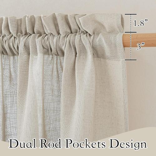 RYB HOME Extra Wide Semi Sheer Curtains, Breathable Room Divider Curtains for Office Bedroom Separation, Large Window Treatment for Sliding Glass Door, Angora, W 70 x L 95, 2 Pcs