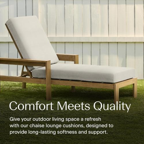 Honeycomb Outdoor Chaise, 22.5 W x 70 L, Textured Solid Bone Patio Cushion