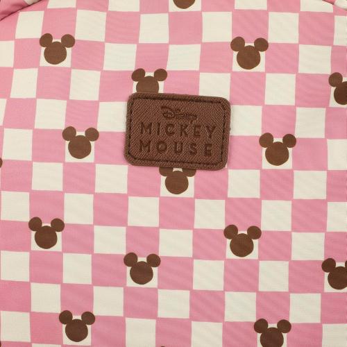 Disney Mickey Mouse Adult Pink Checkered 16.5 Travel Backpack
