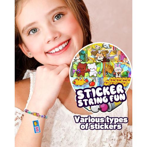 Sticky Rolls Bracelet Making Kit for Kids – 80 Reusable Stickers with Surprise Rolls, DIY Craft Bracelets for Girls Boys Ages 5-12, Fun Classroom Party Gift Activity