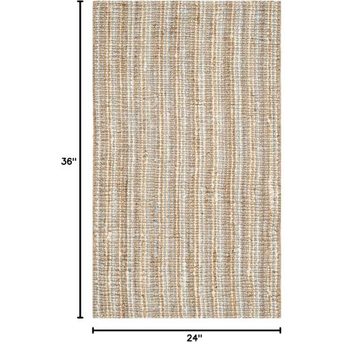 SAFAVIEH Area Rug 2x3 - Natural Fiber Collection - Grey & Natural Brown, Handmade Jute, Farmhouse Style, Chunky Textured Thick Pile (NF447K)