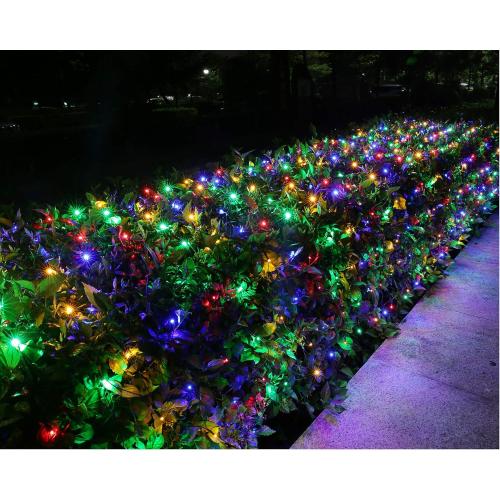 Size  12ft x 5ft 360 LED Christmas Net Lights, 8 Modes Bush Mesh Lights Connectable, Timer, Waterproof for Christmas Trees, Bushes, Garden, Outdoor Decorations (Green Wire, Multicolor)