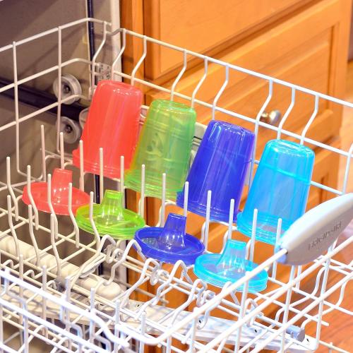 Youngever 7 Pack Kids Sippy Cups - 7 Assorted Color Sippy Cups for Infant, Toddler