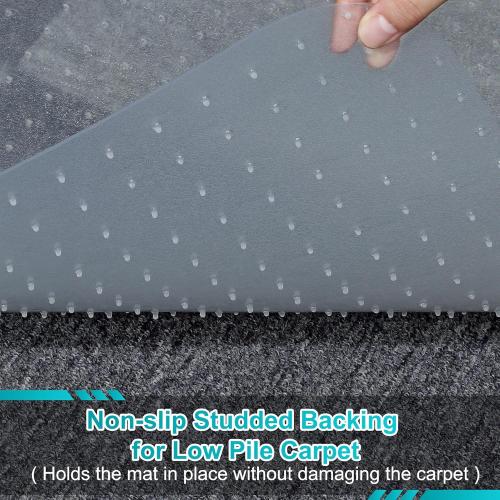 2 Pack Office Chair Mat for Carpets, 48 x 36 Clear Chair Mat for Carpeted Floors, Heavy Duty Under Desk Protector Carpeted Floors Mats, Rolling Computer Floor Mats with Studs for Home and Office