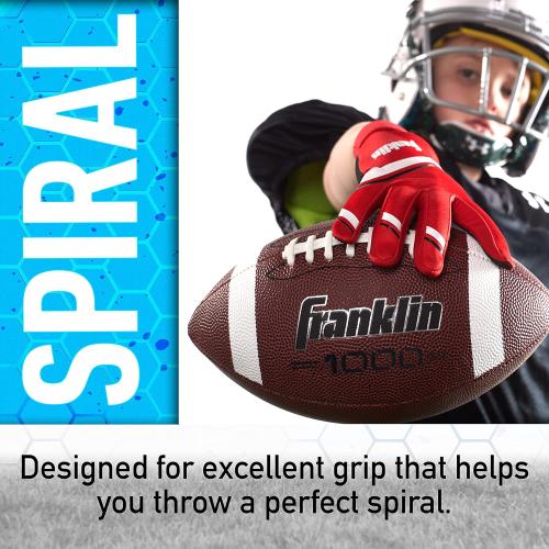 Franklin Sports Youth   Adult Footballs - Extra Grip 1000 Official Size, Junior   Pee Wee Kids - 1   12 Packs