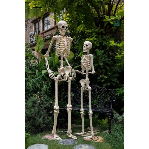 Crazy Bonez Pose-N-Stay Halloween Skeleton, 6 FT – Life-Size, Realistic, Fully Poseable Indoor & Outdoor Decoration, Durable Weather-Resistant Spooky Prop for Yard, Porch, Haunted House